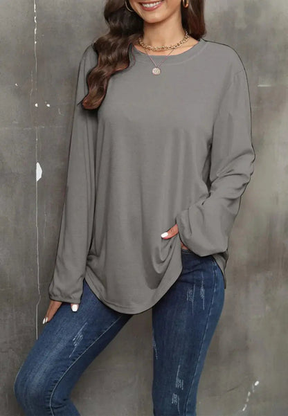 Round Neck Loose Fit Sweater - Get it from Bo