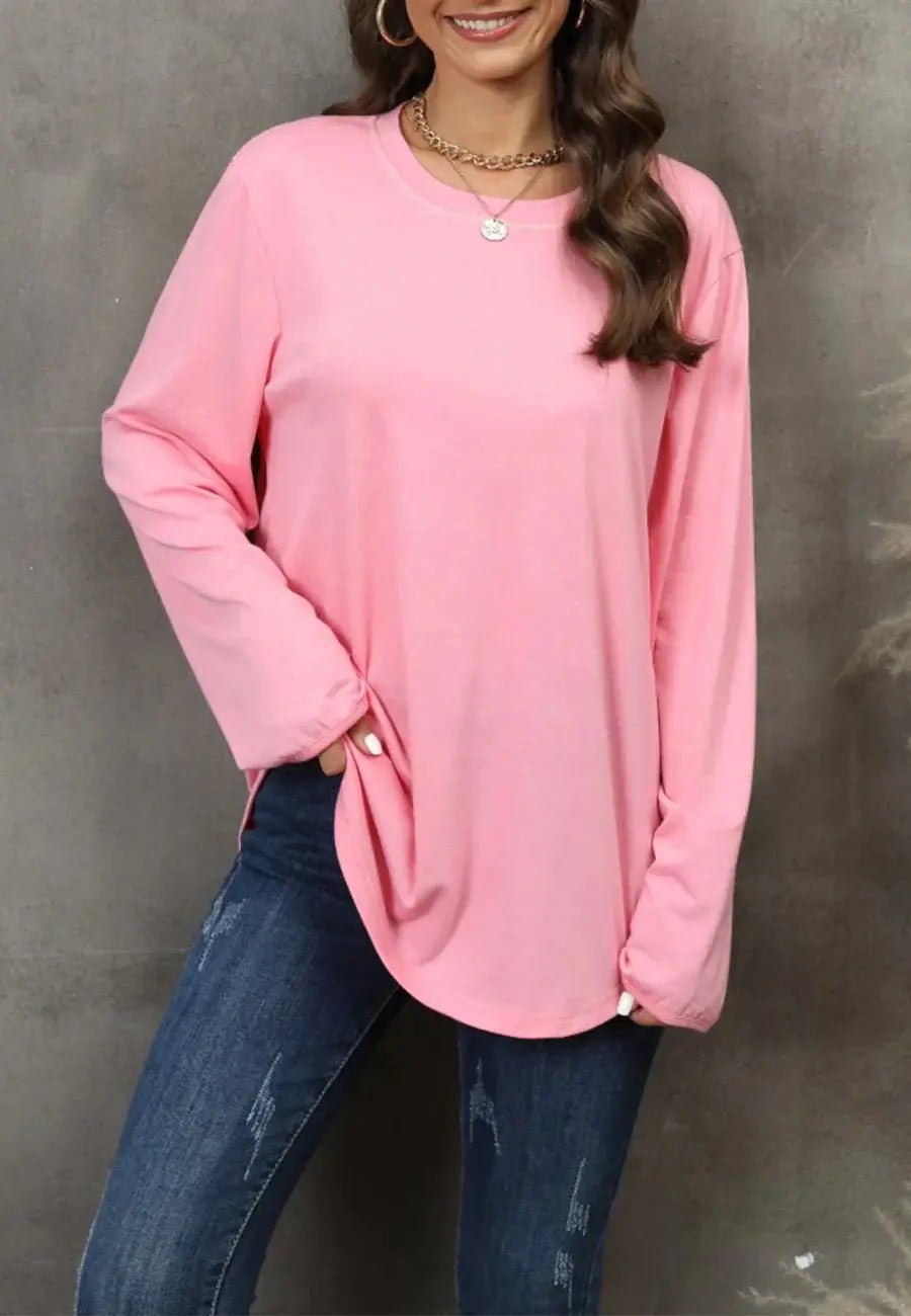 Round Neck Loose Fit Sweater - Get it from Bo