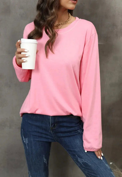 Round Neck Loose Fit Sweater - Get it from Bo