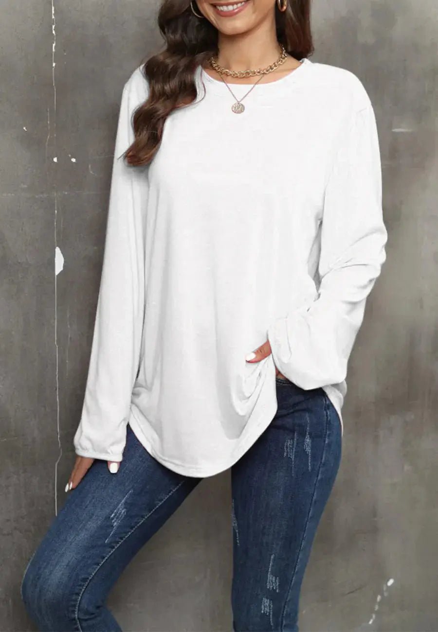Round Neck Loose Fit Sweater - Get it from Bo