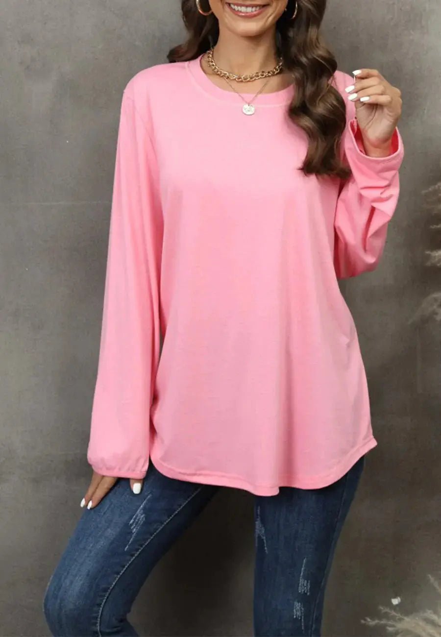 Round Neck Loose Fit Sweater - Get it from Bo
