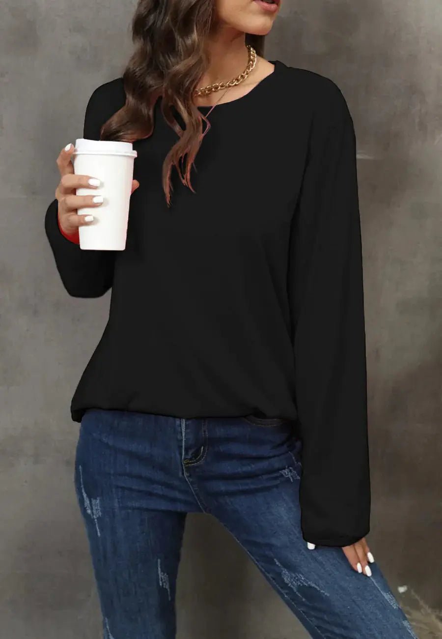 Round Neck Loose Fit Sweater - Get it from Bo