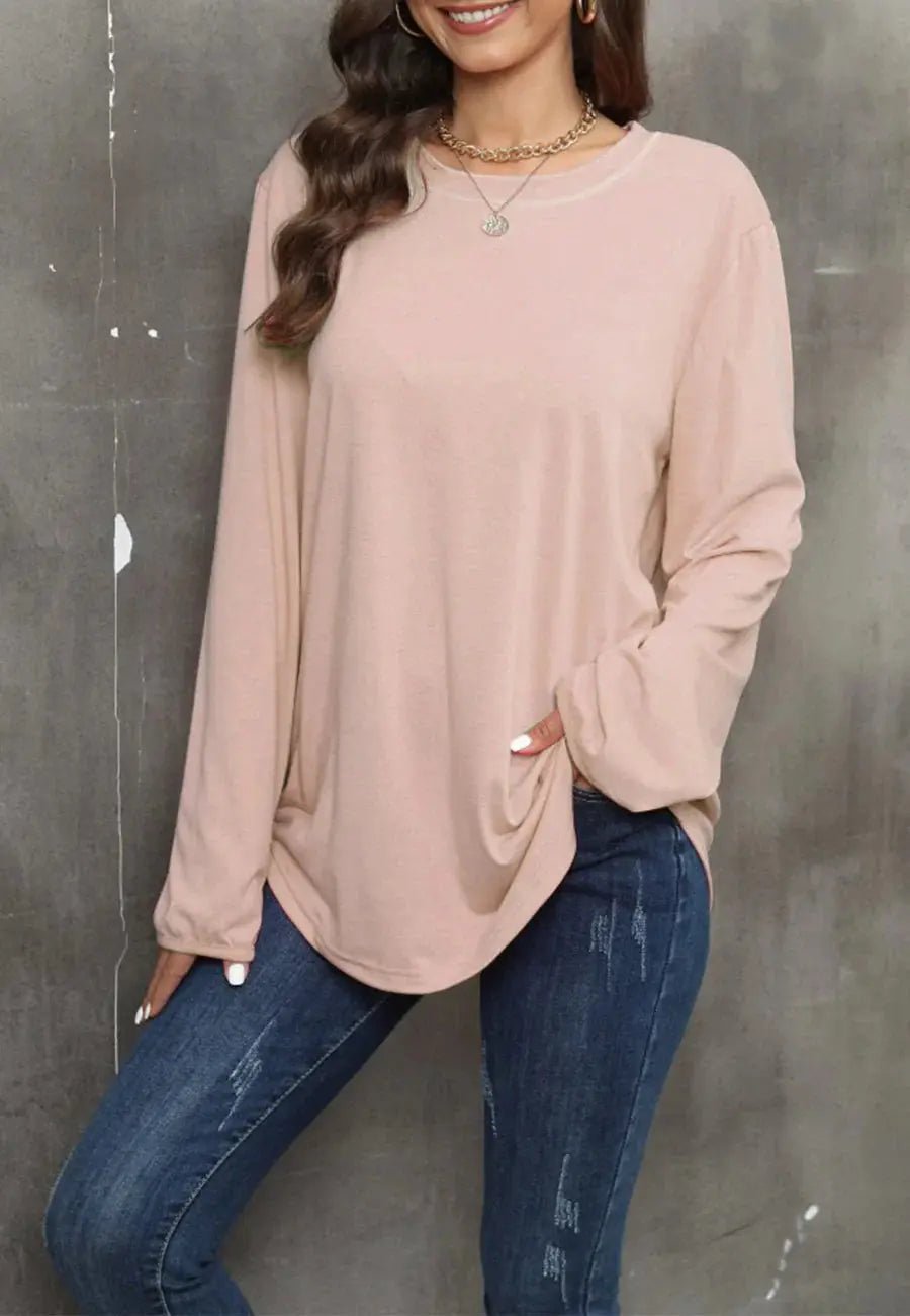 Round Neck Loose Fit Sweater - Get it from Bo