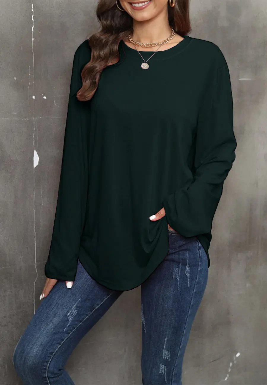 Round Neck Loose Fit Sweater - Get it from Bo