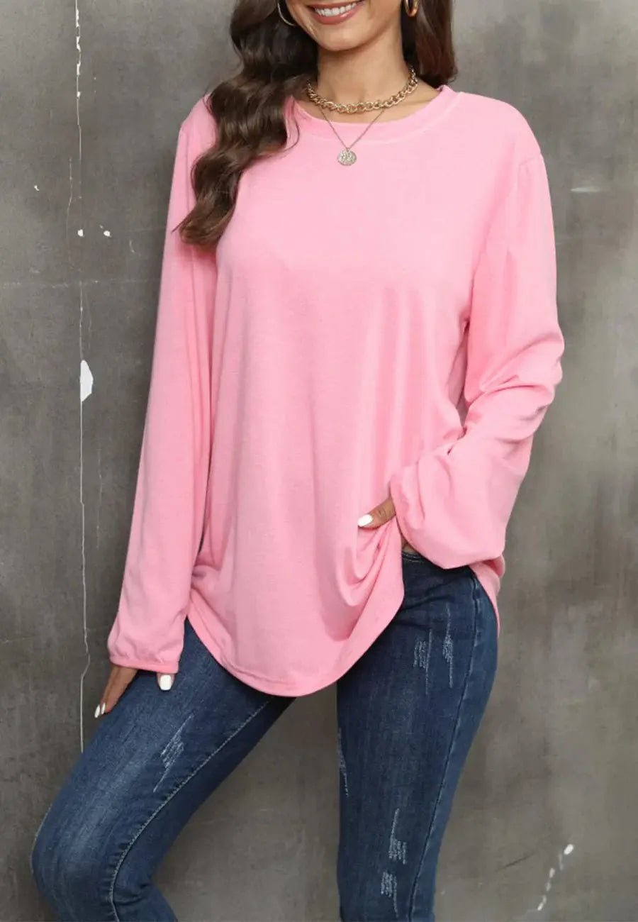 Round Neck Loose Fit Sweater - Get it from Bo