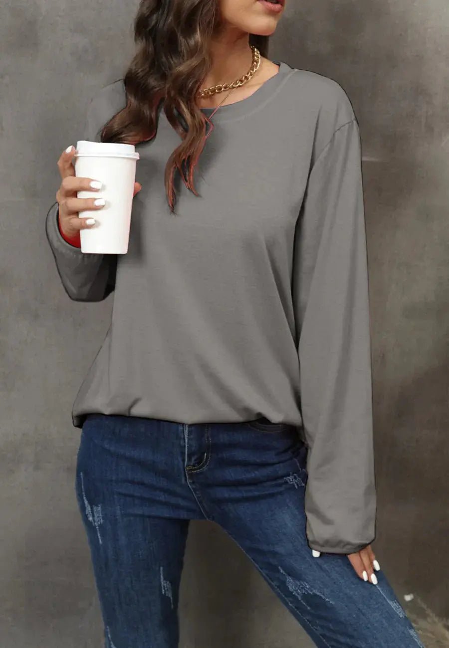 Round Neck Loose Fit Sweater - Get it from Bo