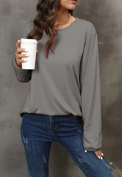 Round Neck Loose Fit Sweater - Get it from Bo