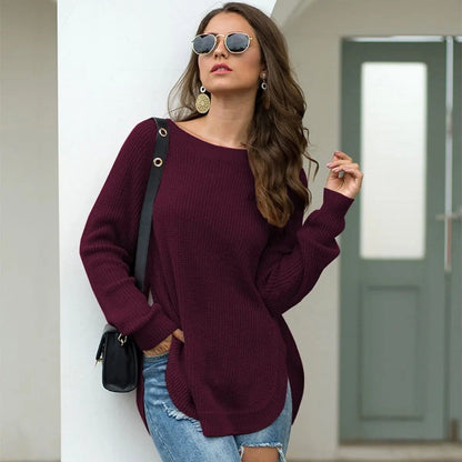Rounded Hem Knit Sweater - Get it from Bo
