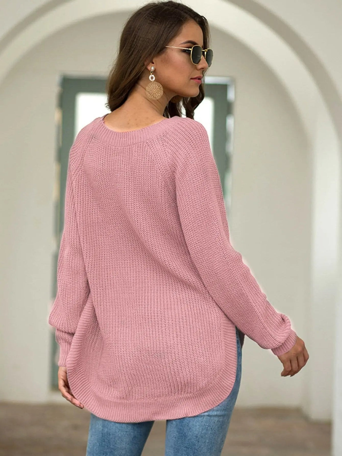 Rounded Hem Knit Sweater - Get it from Bo
