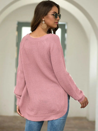 Rounded Hem Knit Sweater - Get it from Bo