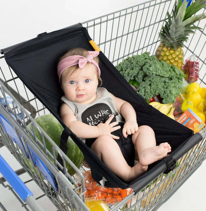 Baby Shopping Cart Hammock | Black Fabric Binxy Baby
