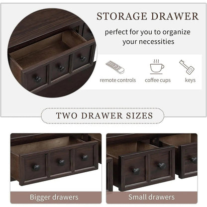 Rustic 60 Inch Console Table With Drawers And Shelf - Get it from Bo
