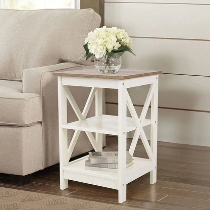 Rustic Ivory Nightstands Set of 2 with Storage - Get it from Bo