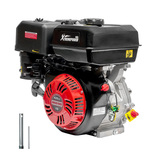 15HP 4-STROKE 420cc OHV HORIZONTAL GAS ENGINE RECOIL START ENGINE