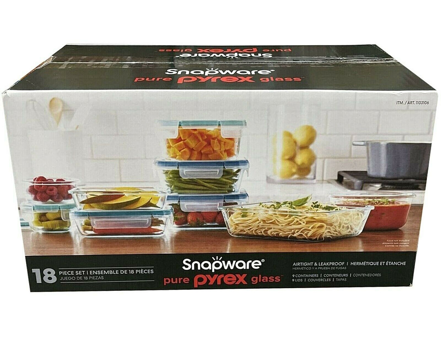 Snapware Pyrex 18-piece Glass Food Storage Set