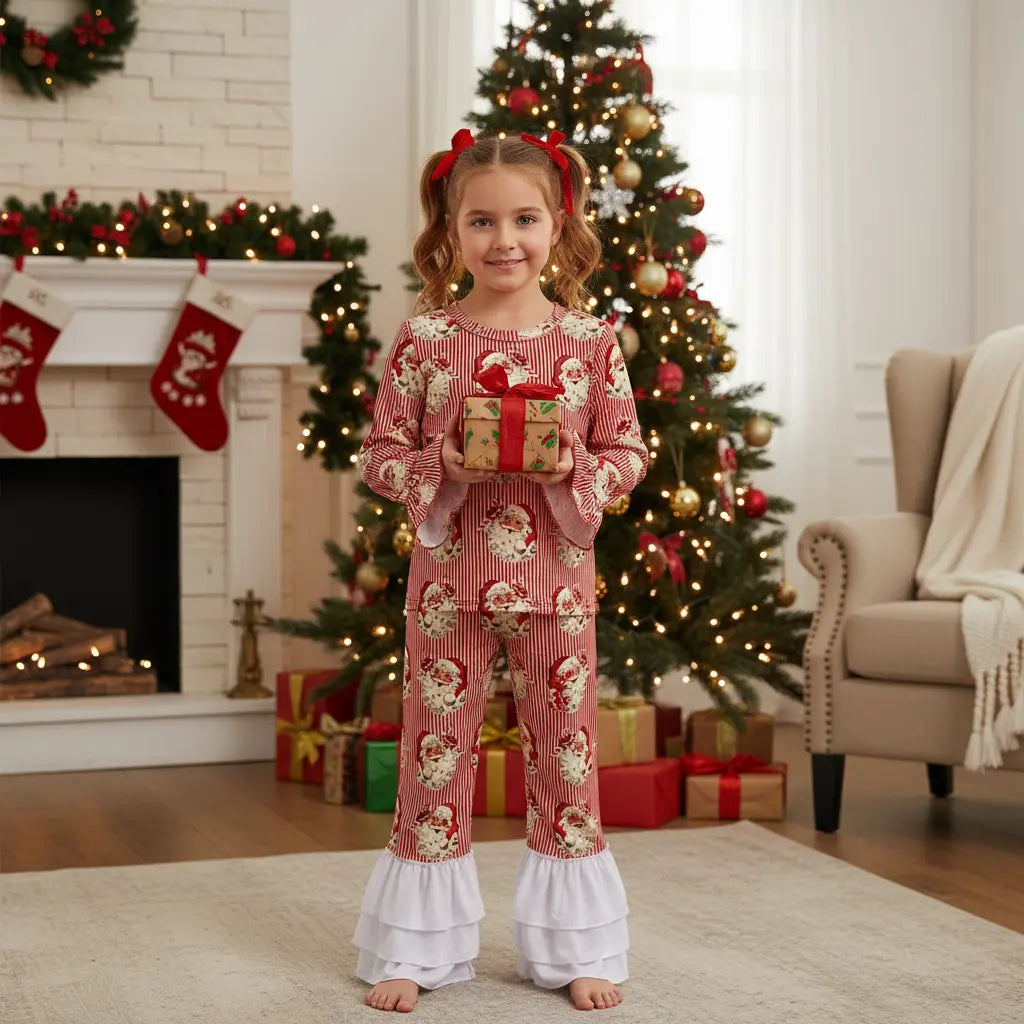 Santa Stripe two piece ruffle set - Get it from Bo