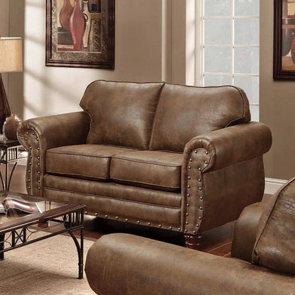 Sedona 4 Piece Leather Look Microfiber Sofa Set With Loveseat Chair Ottoman - Get it from Bo