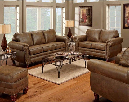Sedona 4 Piece Leather Look Microfiber Sofa Set With Loveseat Chair Ottoman - Get it from Bo