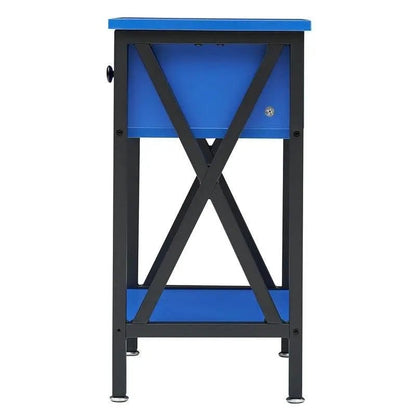 Set of 2 - 1 Drawer Nightstand in Dark Blue and Black - Get it from Bo