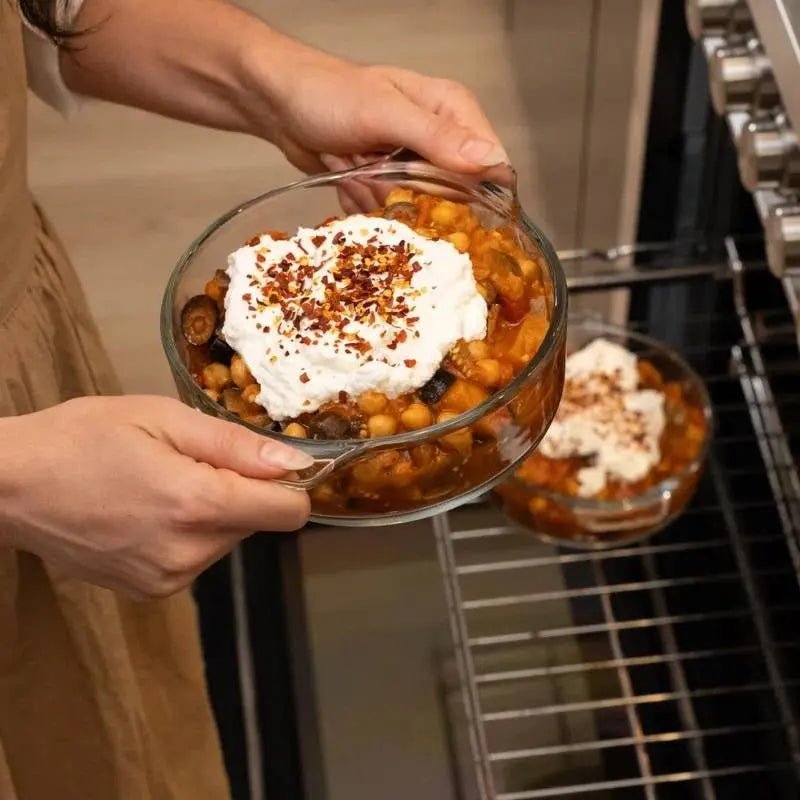 Set of 2 - 1-Quart Glass Dutch Oven Casserole Bakeware Baking Dishes with Lids - Get it from Bo