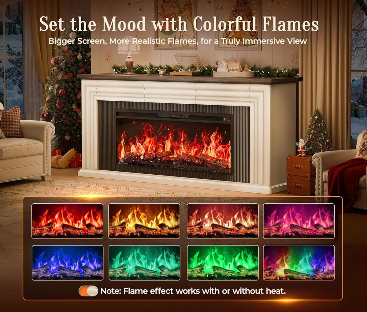 SeventyInch Distressed White Electric Fireplace TV Console - Get it from Bo