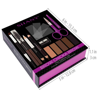 Brow Chicka Brow Eyebrow Makeup Set - 17-Piece Kit SHANY