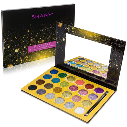 RSVParty Glitter Palette - 24 Pressed Glitter Pigments for Face and Body SHANY