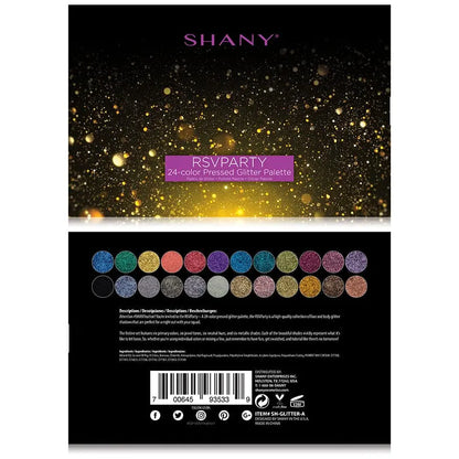 RSVParty Glitter Palette - 24 Pressed Glitter Pigments for Face and Body SHANY