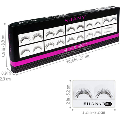 Eyelash extend - set of 10 assorted reusable eyelashes SHANY