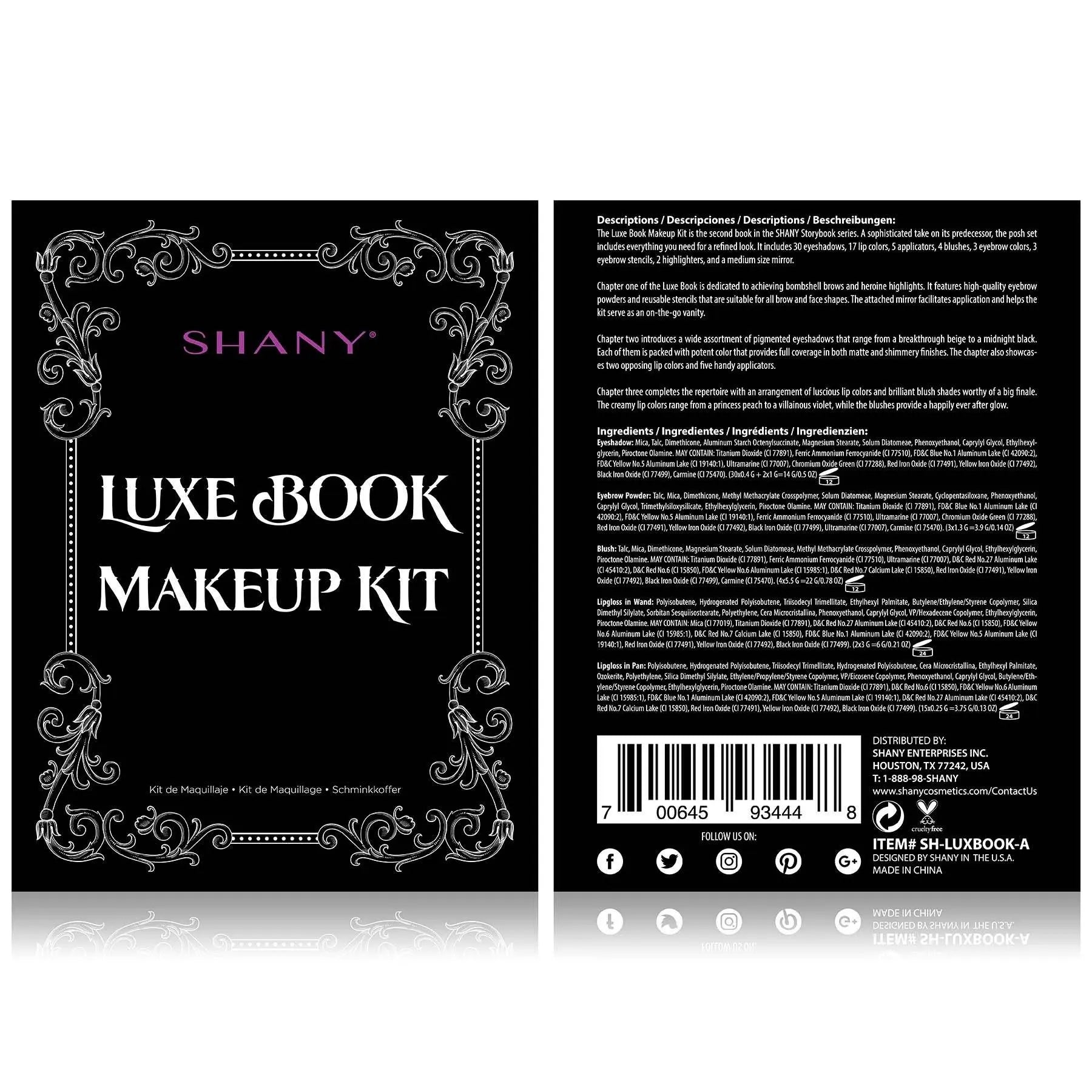 Luxe Book Makeup Set - All In One Travel Cosmetics Palette SHANY