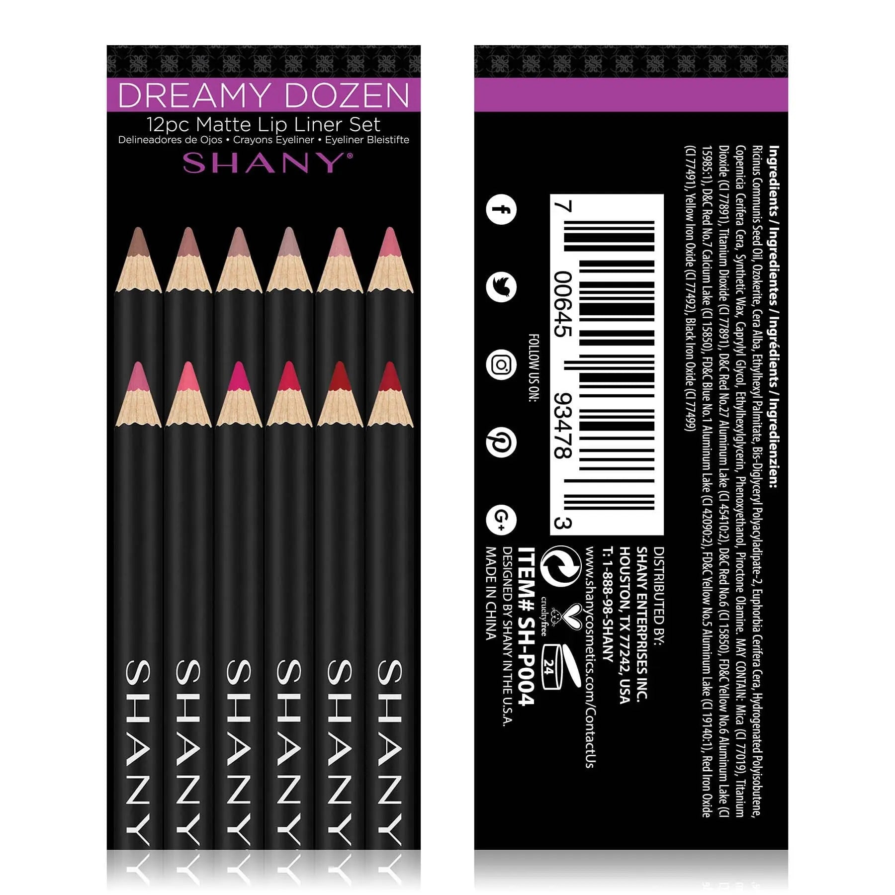 Dreamy Dozen Matte Lip Liner Set - 12 pc SHANY