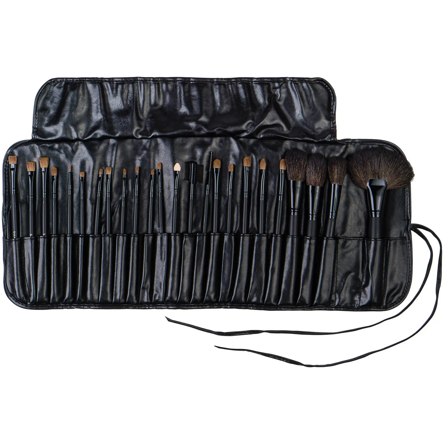 Studio Quality Total Pro Cosmetic Brush Set with Leather Pouch, 24 Count SHANY