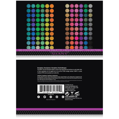 120 Colors Eye shadow Palette, Bold and Bright Collection,  Classic Neon SHANY