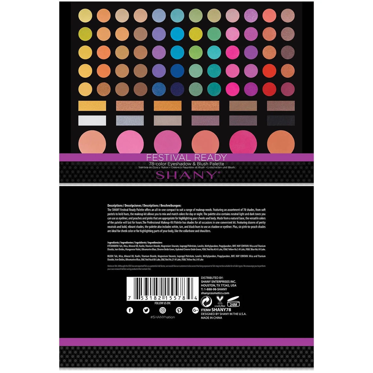 Eye shadow & Blush Palette 78 Color SHANY