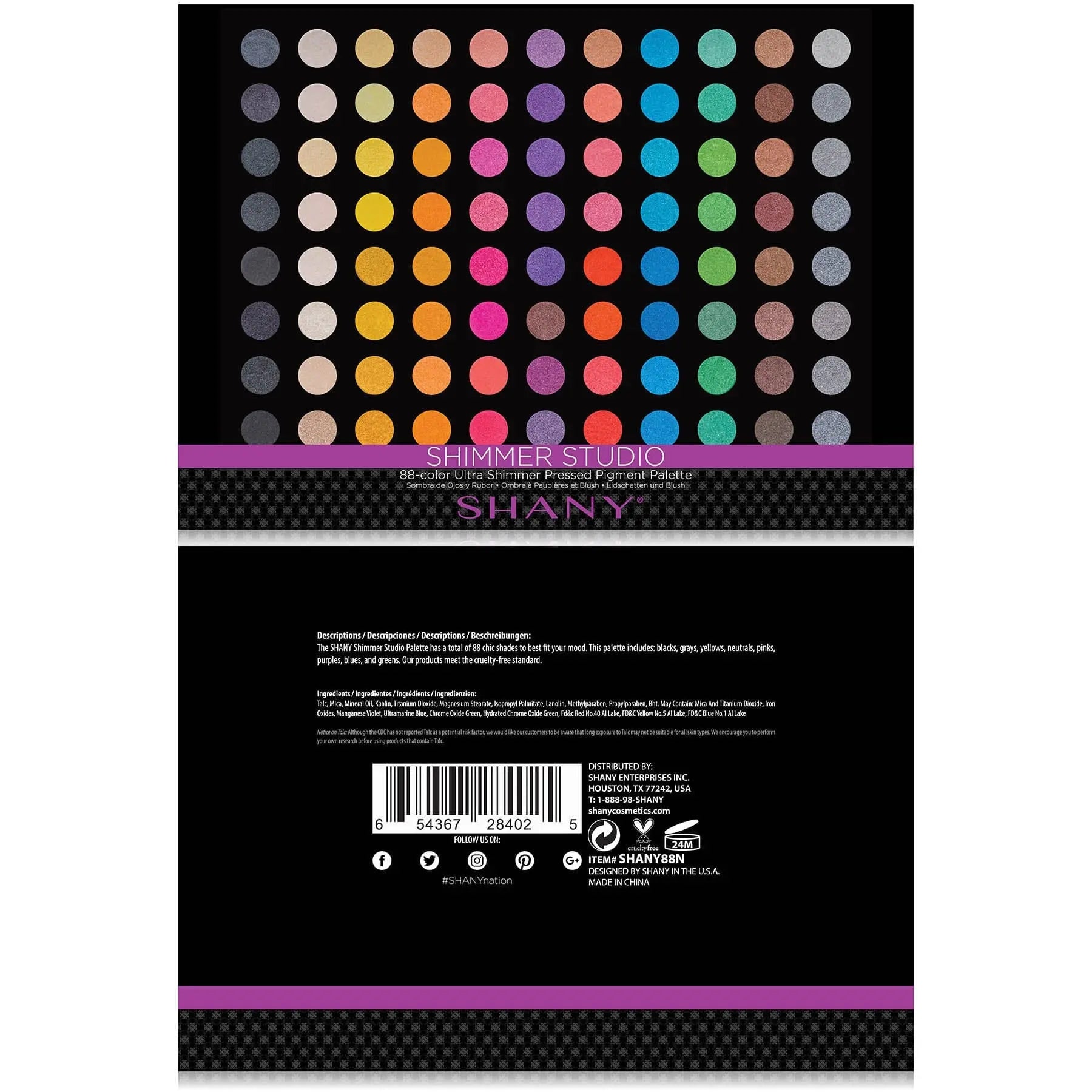 SHIMMER STUDIO, Ultra Shimmer Matte Metallic Eyeshadow Palette SHANY