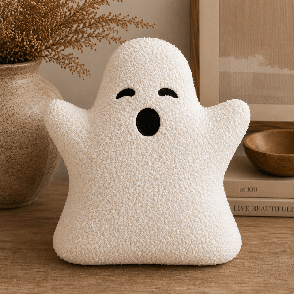 Sherpa Pumpkin & Ghost Pillow Set - Get it from Bo