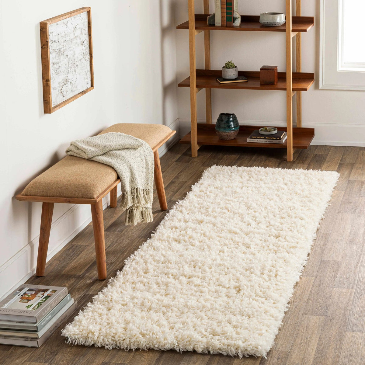Siari Solid Cream Plush Rug - Get it from Bo