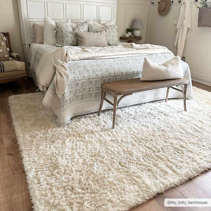 Siari Solid Cream Plush Rug - Get it from Bo