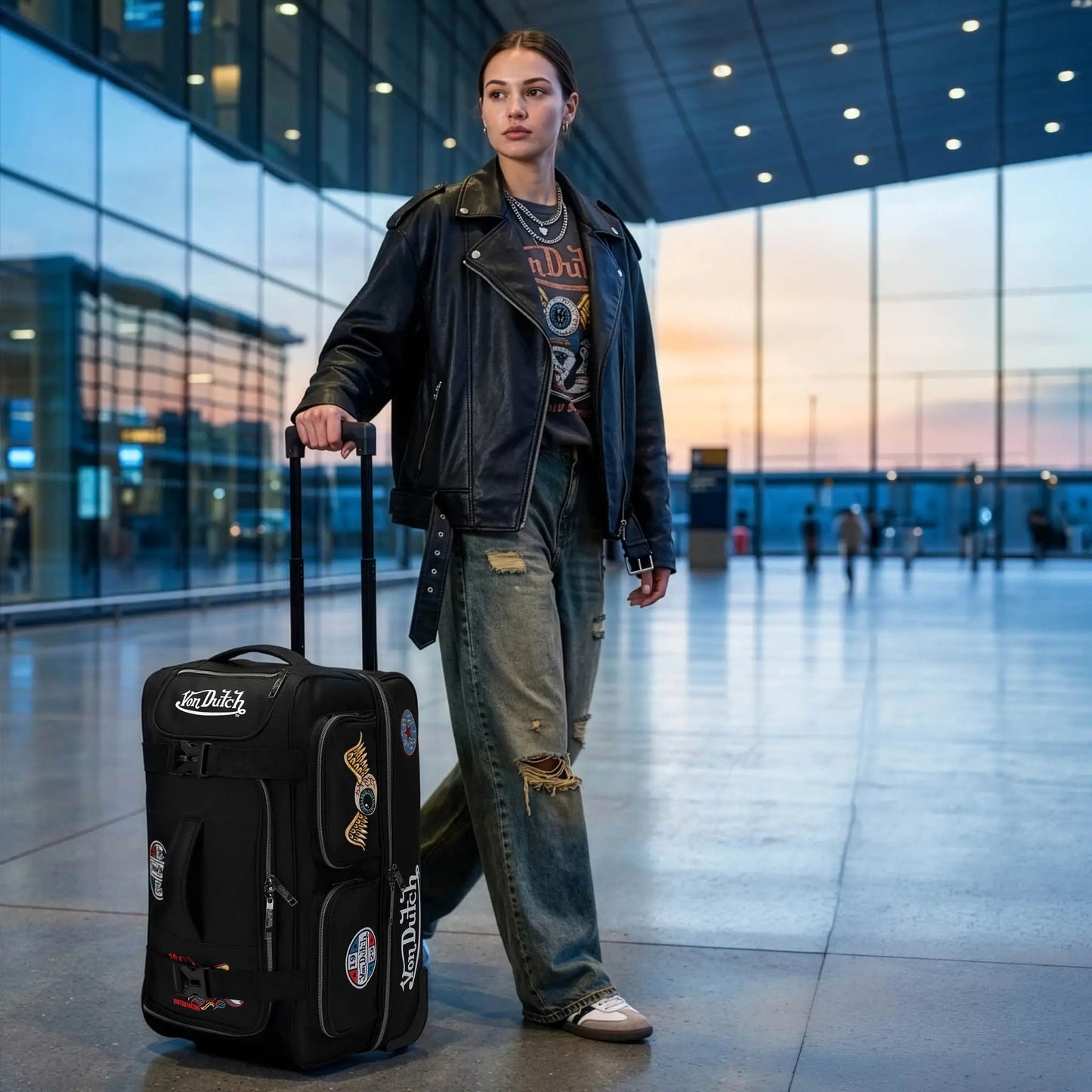 Signature Patch 28" Checked Rolling Duffel - Get it from Bo