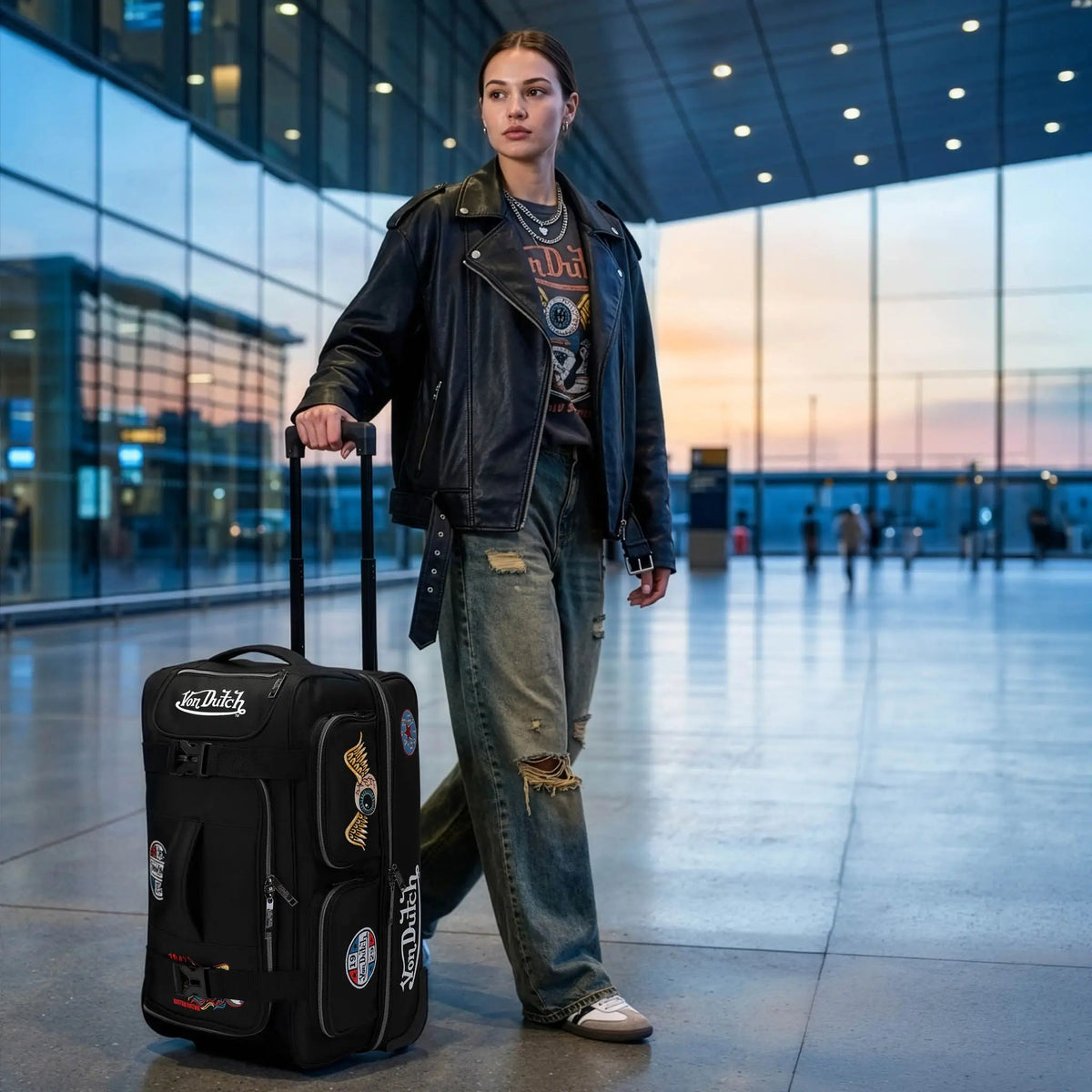 Signature Patch 28" Checked Rolling Duffel - Get it from Bo