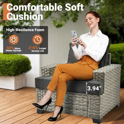Six Piece Rattan Wicker Outdoor Sectional Sofa Set - Get it from Bo