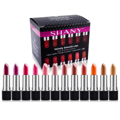 Slick & Shine Lipstick Set - 12 color Long Lasting & Moisturizing - Get it from Bo
