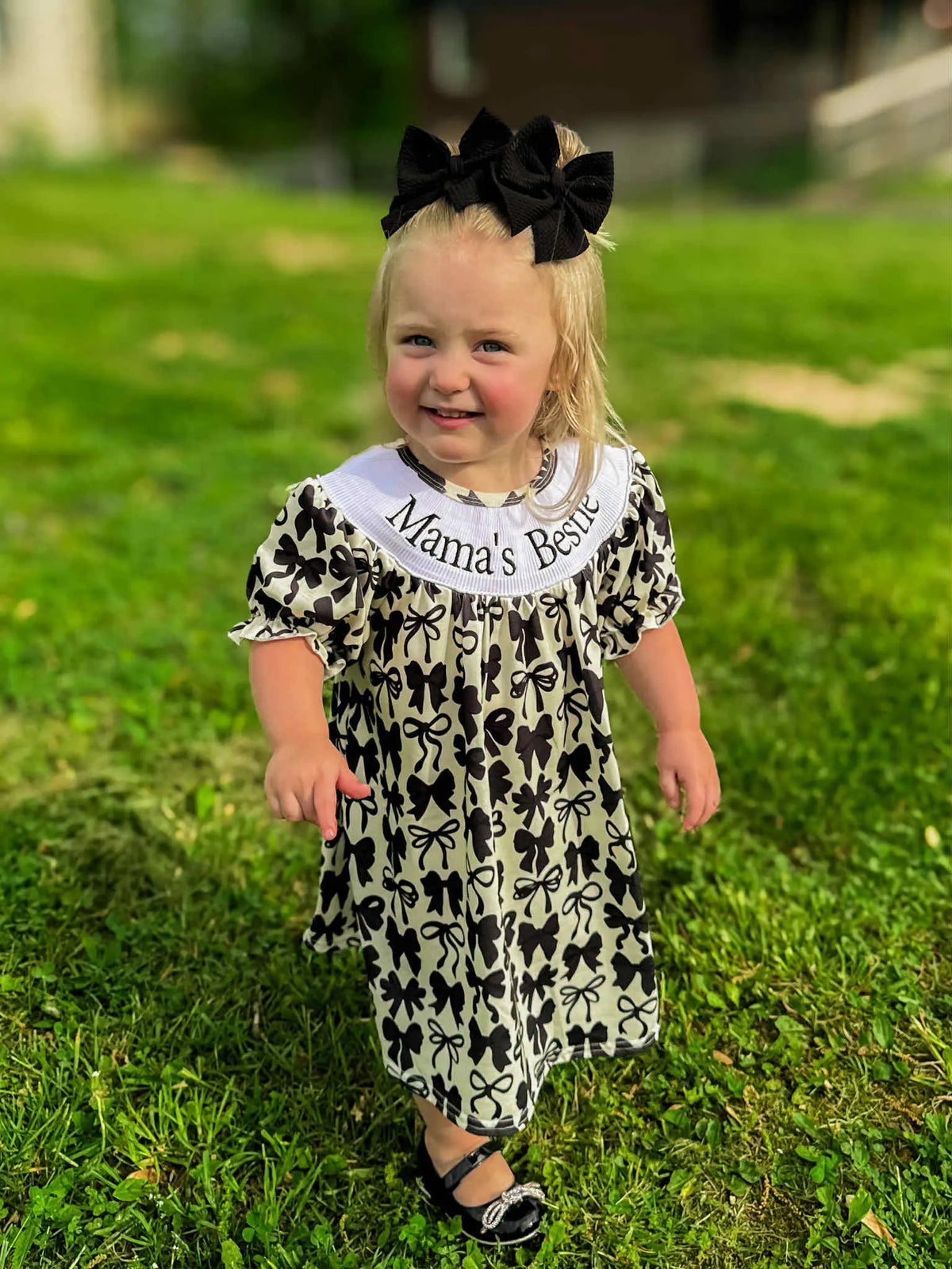 Smocked bows mamas bestie Dress - Get it from Bo