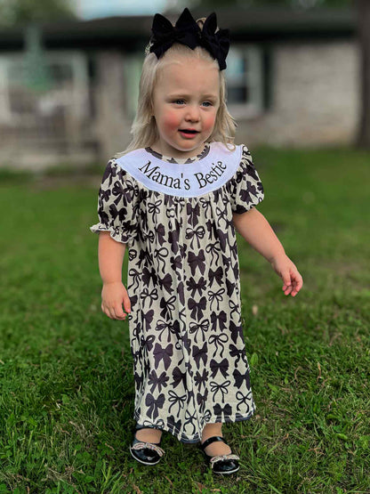 Smocked bows mamas bestie Dress - Get it from Bo