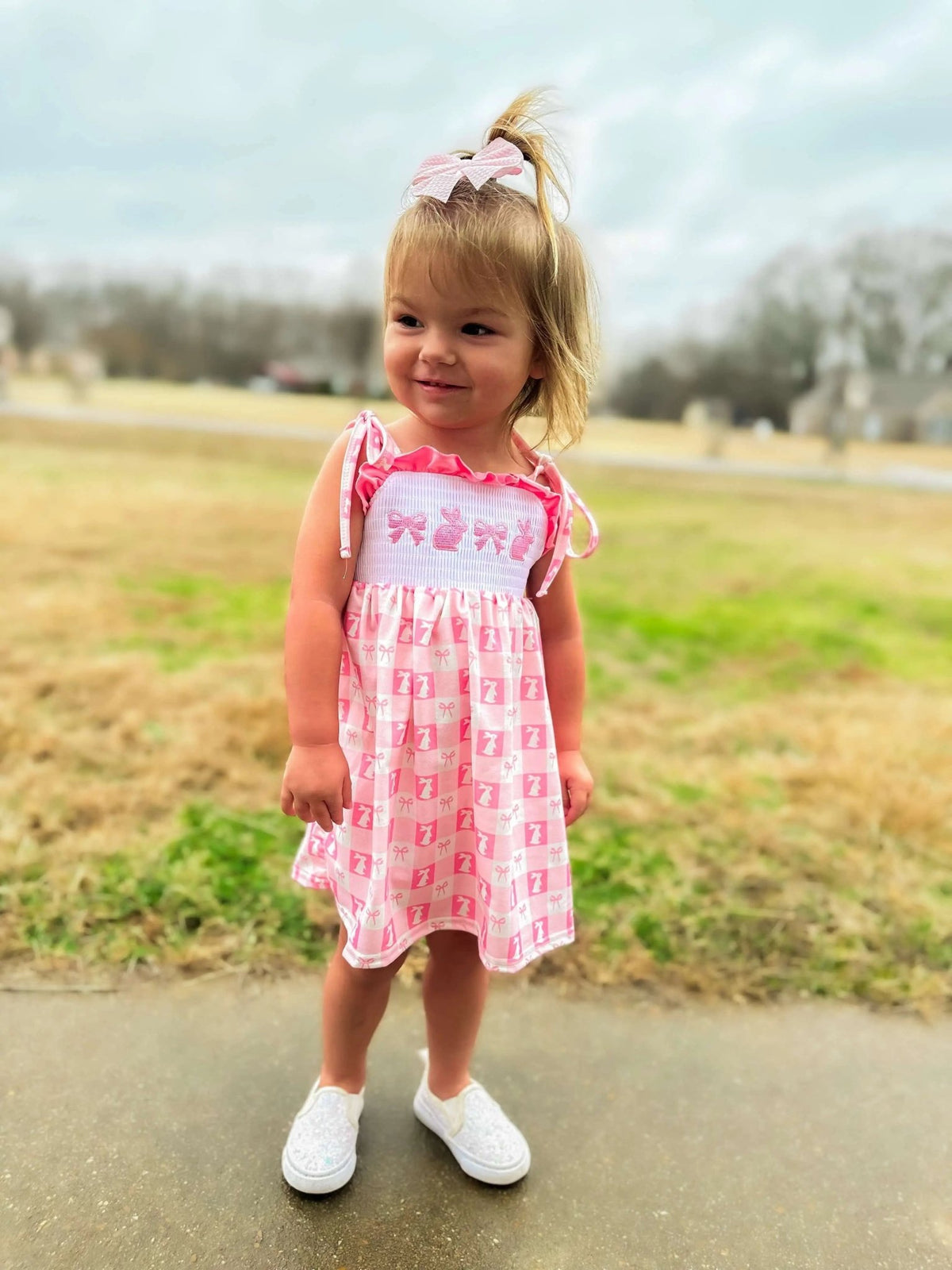 Smocked bunny bows Dress - Get it from Bo
