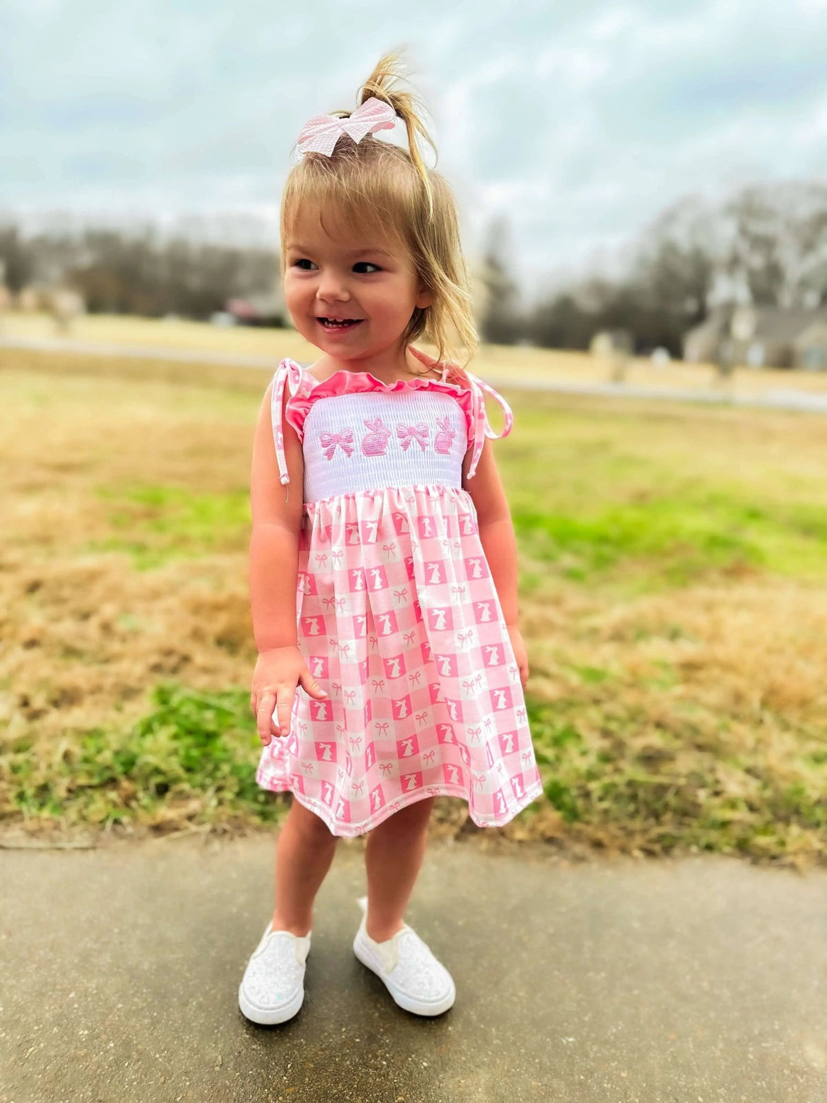 Smocked bunny bows Dress - Get it from Bo