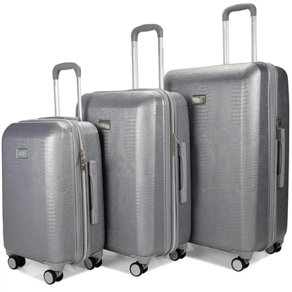 Snakeskin 3 Piece Expandable Classy Luggage Set - Get it from Bo