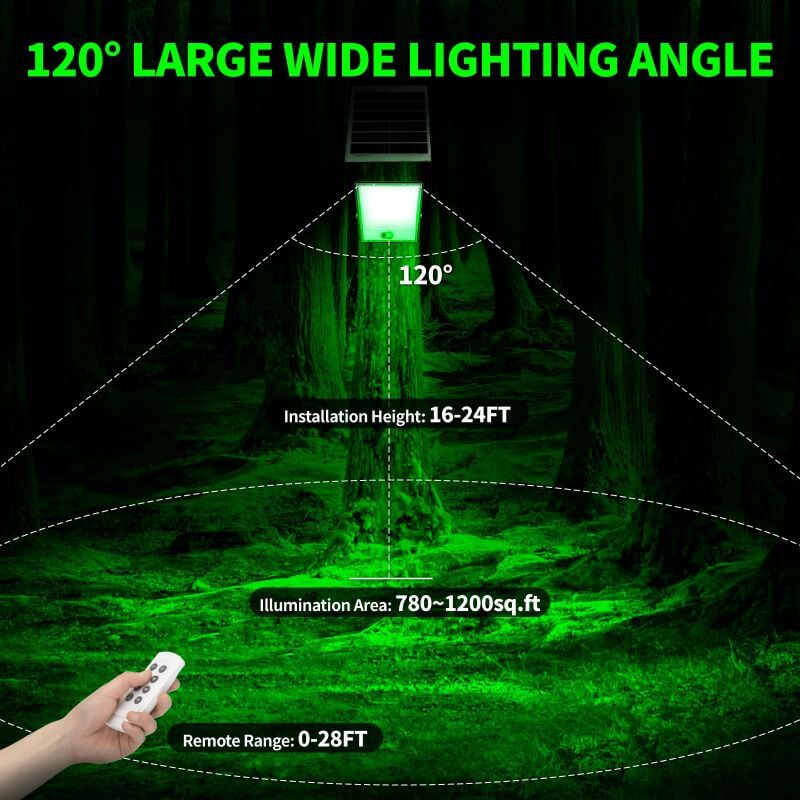 Solar Green Floodlight for Night Hunting -10,000 lumens Langy Solar Lights
