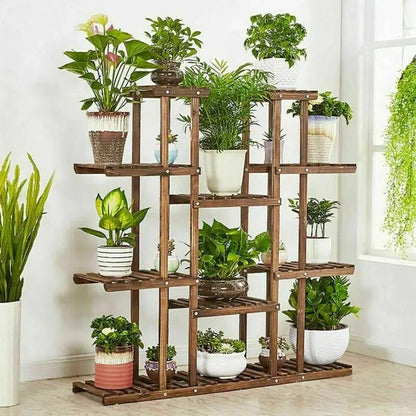 Solid Wood Indoor Outdoor 11-Tier Plant Stand - Get it from Bo