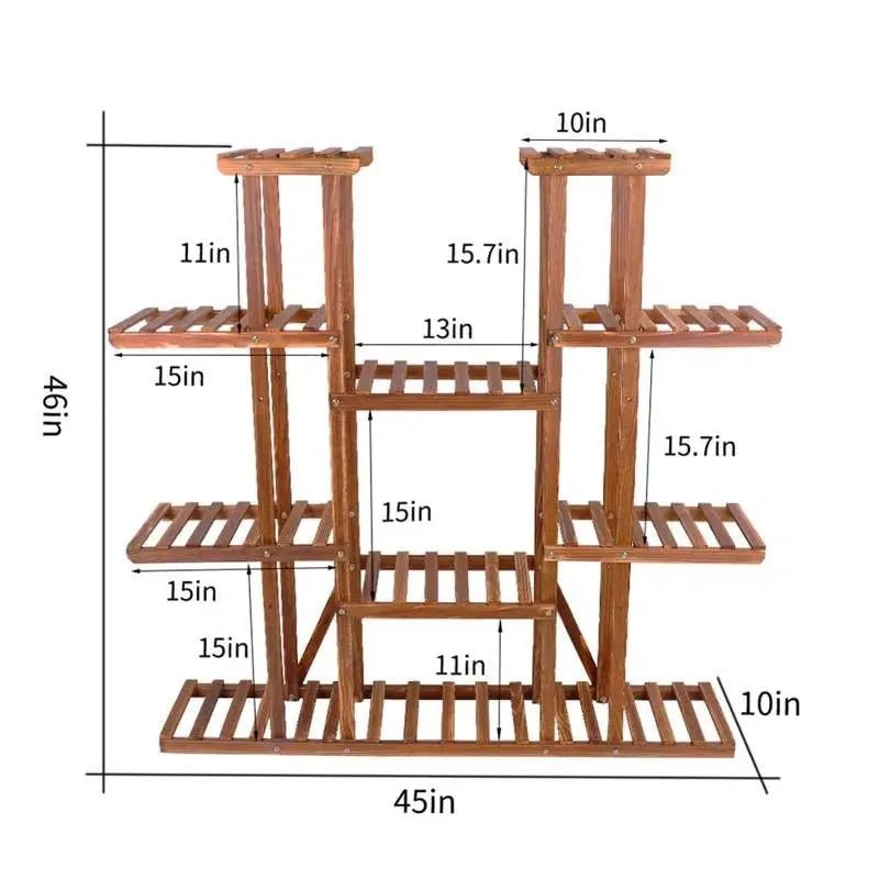 Solid Wood Indoor Outdoor 11-Tier Plant Stand - Get it from Bo